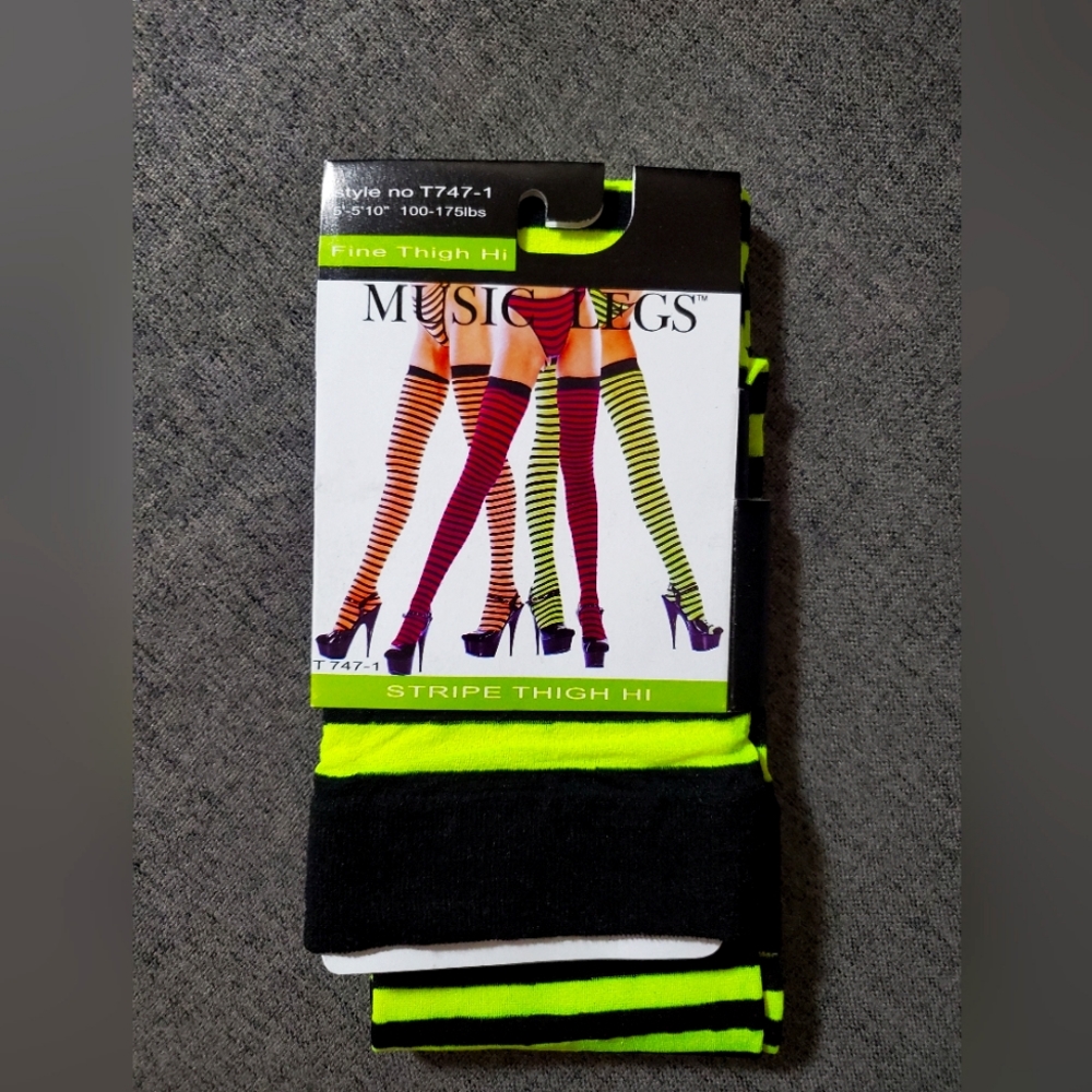 MUSIC LEGS - STRIPEDTHIGH HI